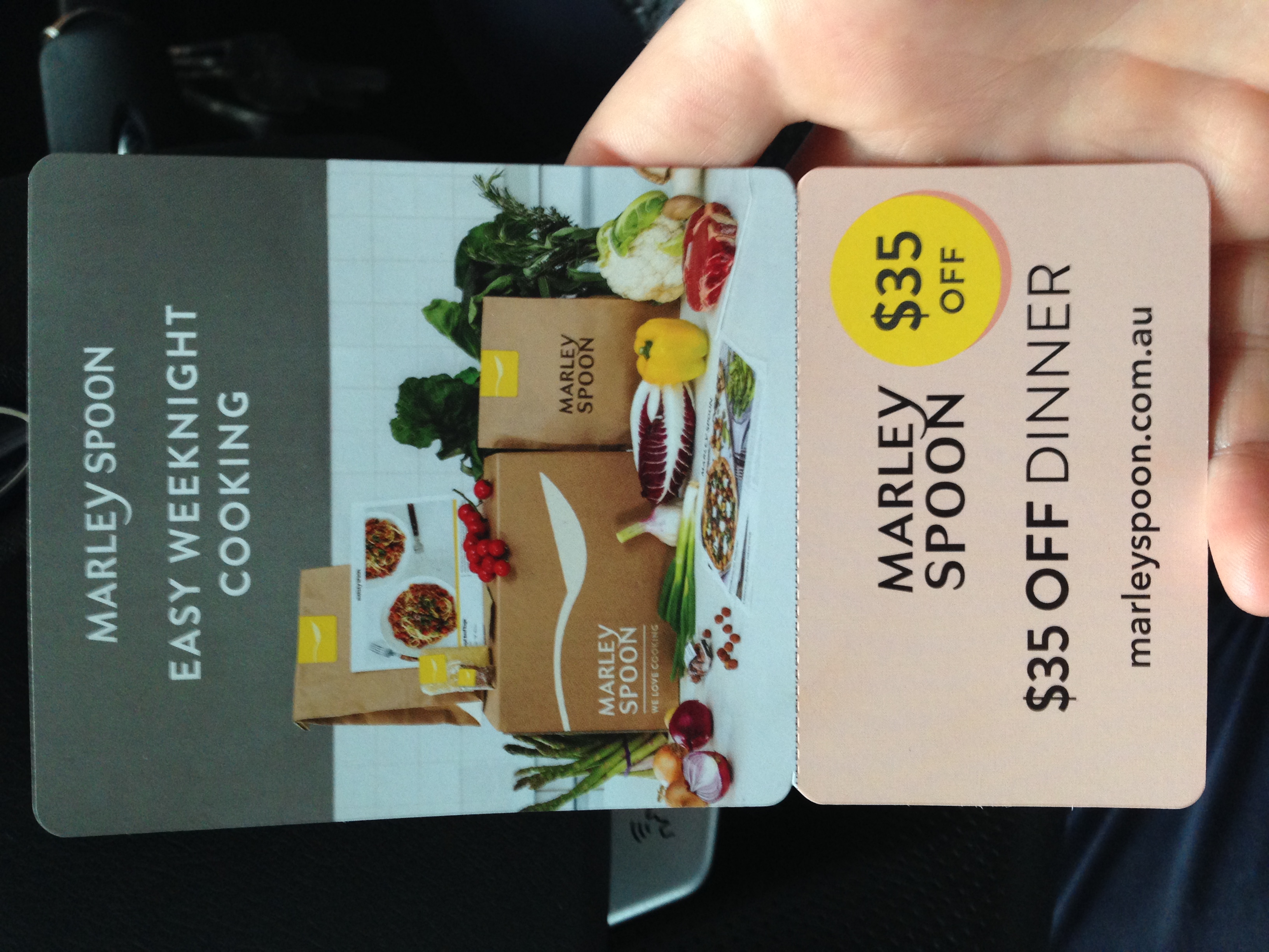 Marley Spoon $35-off mailer card